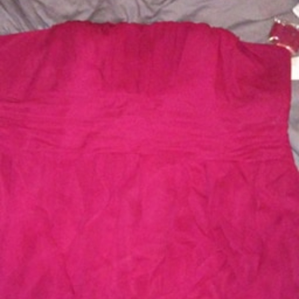 Strapless Chiffon Dress with Layered Skirt